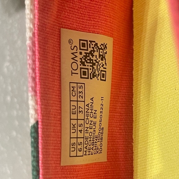 TOMS Alpargata Cupsole Slip On shoes Egret Retro floral 1 Size 6.5 - Picture 5 of 9